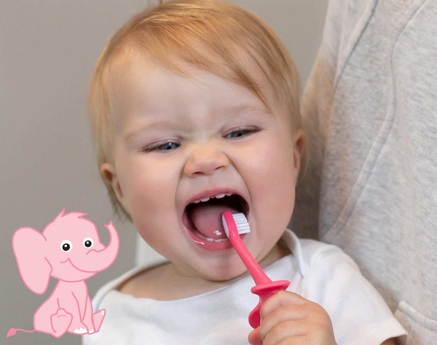 Dr. Brown's Infant-to-Toddler Training Toothbrush, Soft for Baby's First Teeth, Pink Elephant, 0-3 Years (Colors/Styles May Vary)