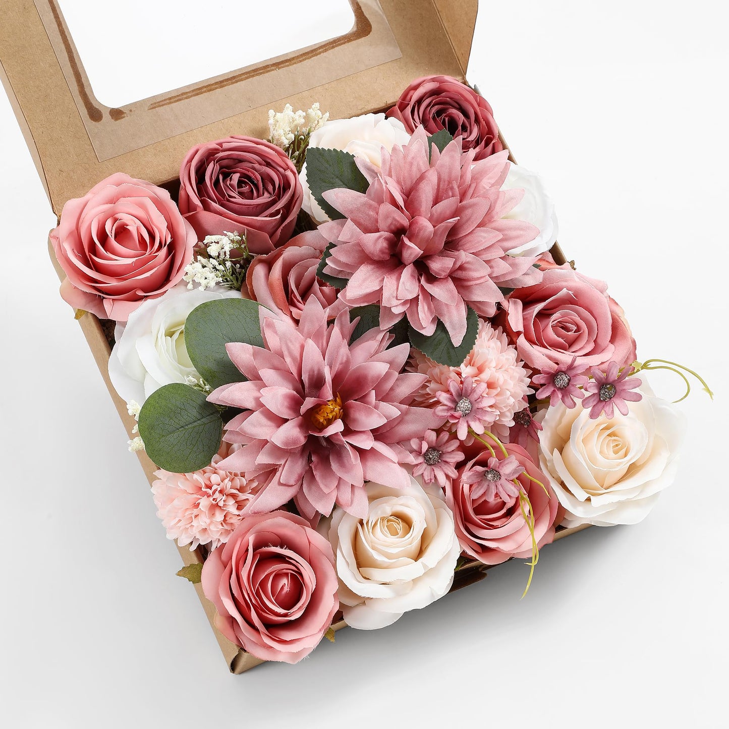 Artificial Flowers Combo, Fake Flowers for DIY Tables Centerpieces Baby Shower Bridal Shower Wedding Bouquet Arrangements Party Candle Holder Cake Decor Flower Home Decorations