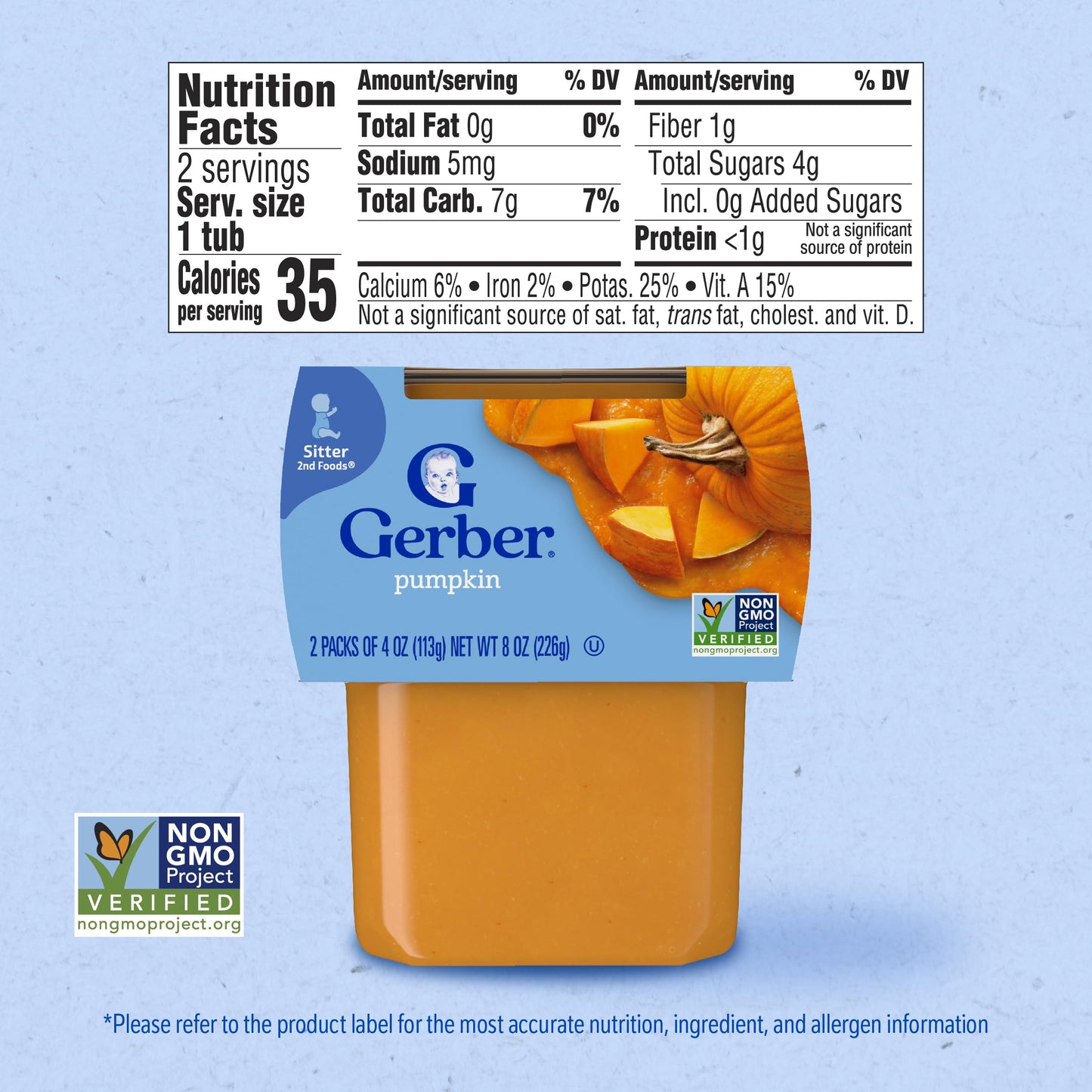Gerber 2nd Food Baby Food Green Bean Puree, Natural & Non-GMO, 8 Ounce, 2 Count (Pack of 8)