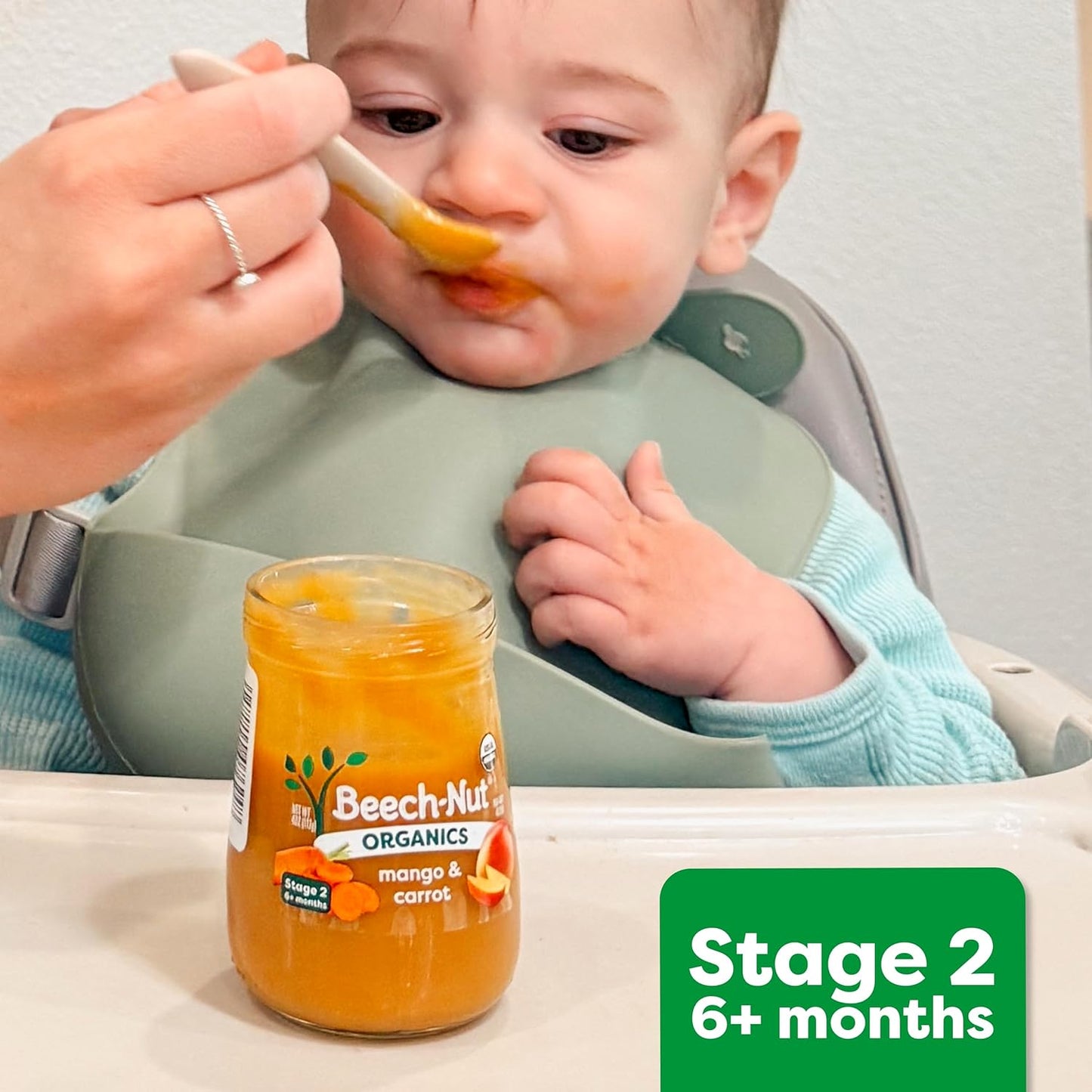 Beech-Nut Organics Stage 2 Organic Baby Food, Mango & Carrot, 4oz Jar (10 Pack)