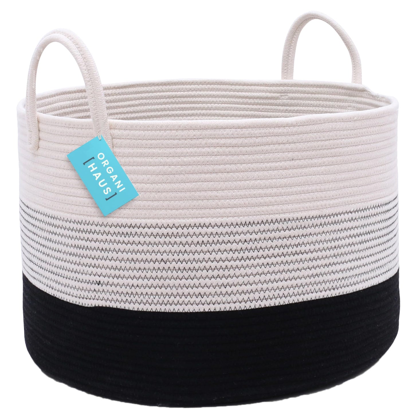 OrganiHaus Large Blanket Basket for Living Room 20x13, Rainbow Rope Basket for Classroom Organization, Toy Storage Basket, Woven Kids Laundry Basket, Baby Toy Box, Cute Storage Basket, Nursery Hamper