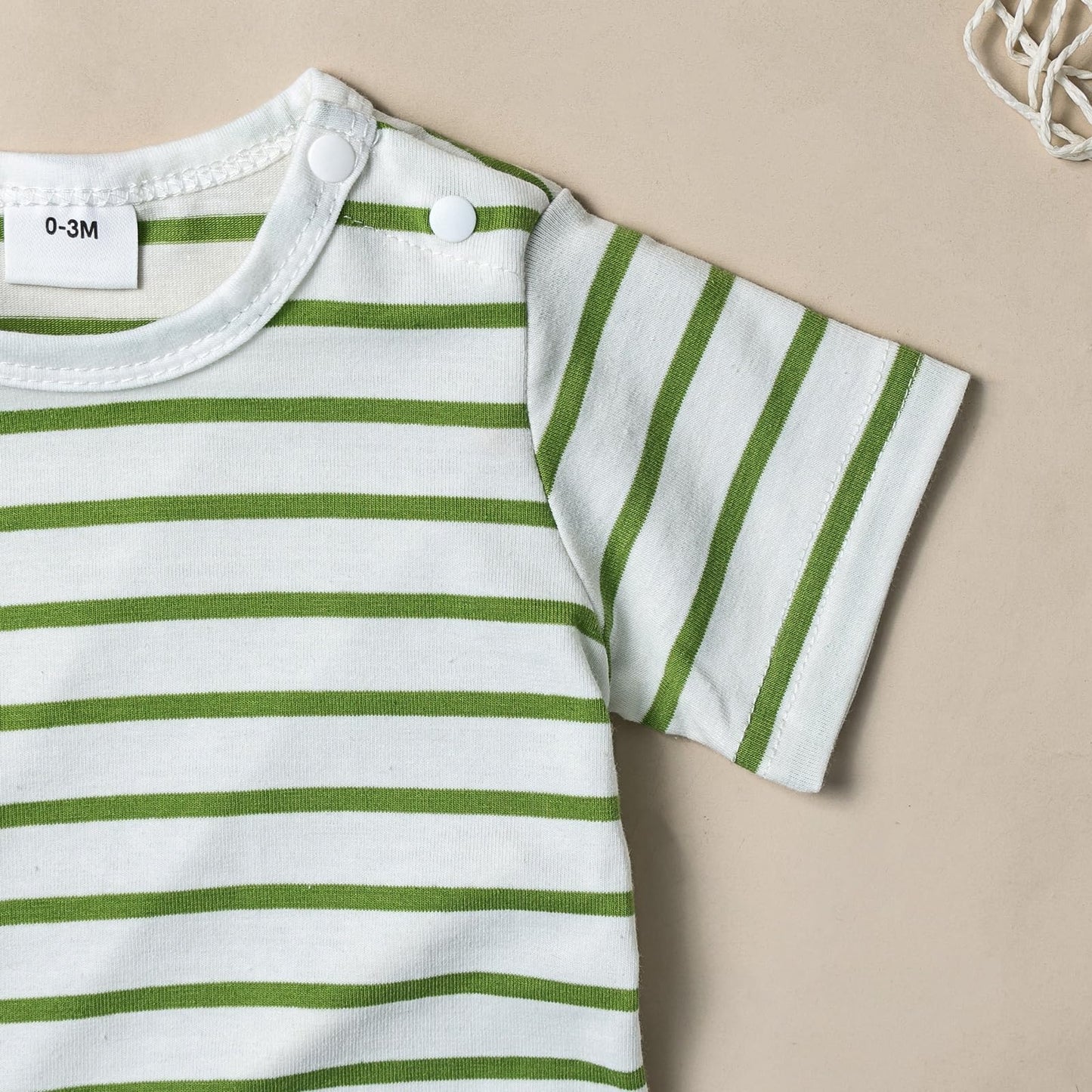 Baby Boy Clothes Newborn Outfits Stripe Romper Infant Cartoon Overall Adjustable Suspender Pants Set 0-18 Months