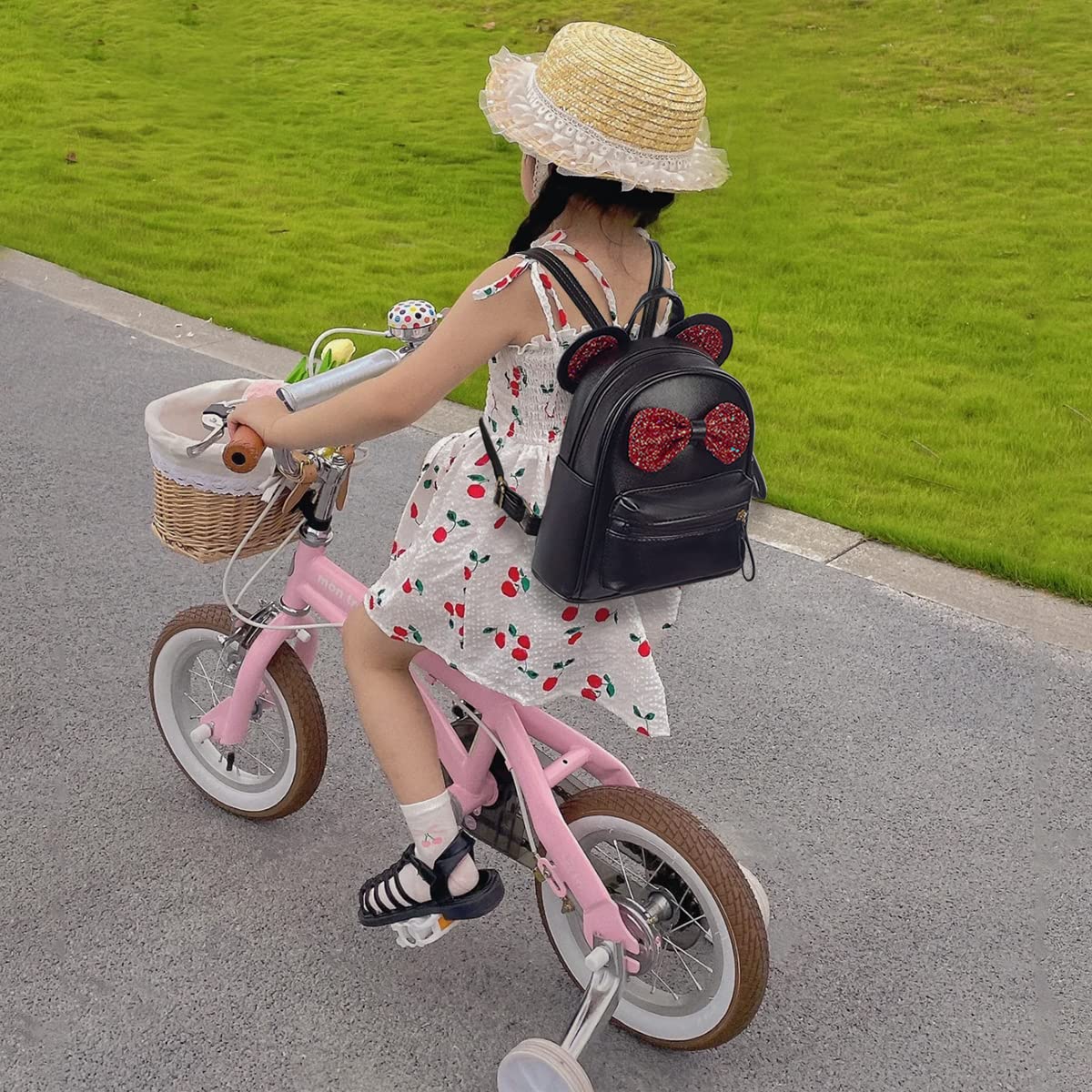 Cutest Toddler Polkadot Bow Mouse Ears Bag Mini Clear Fashion Shoulder Backpack for Teen Toddler Little Girls (clear)