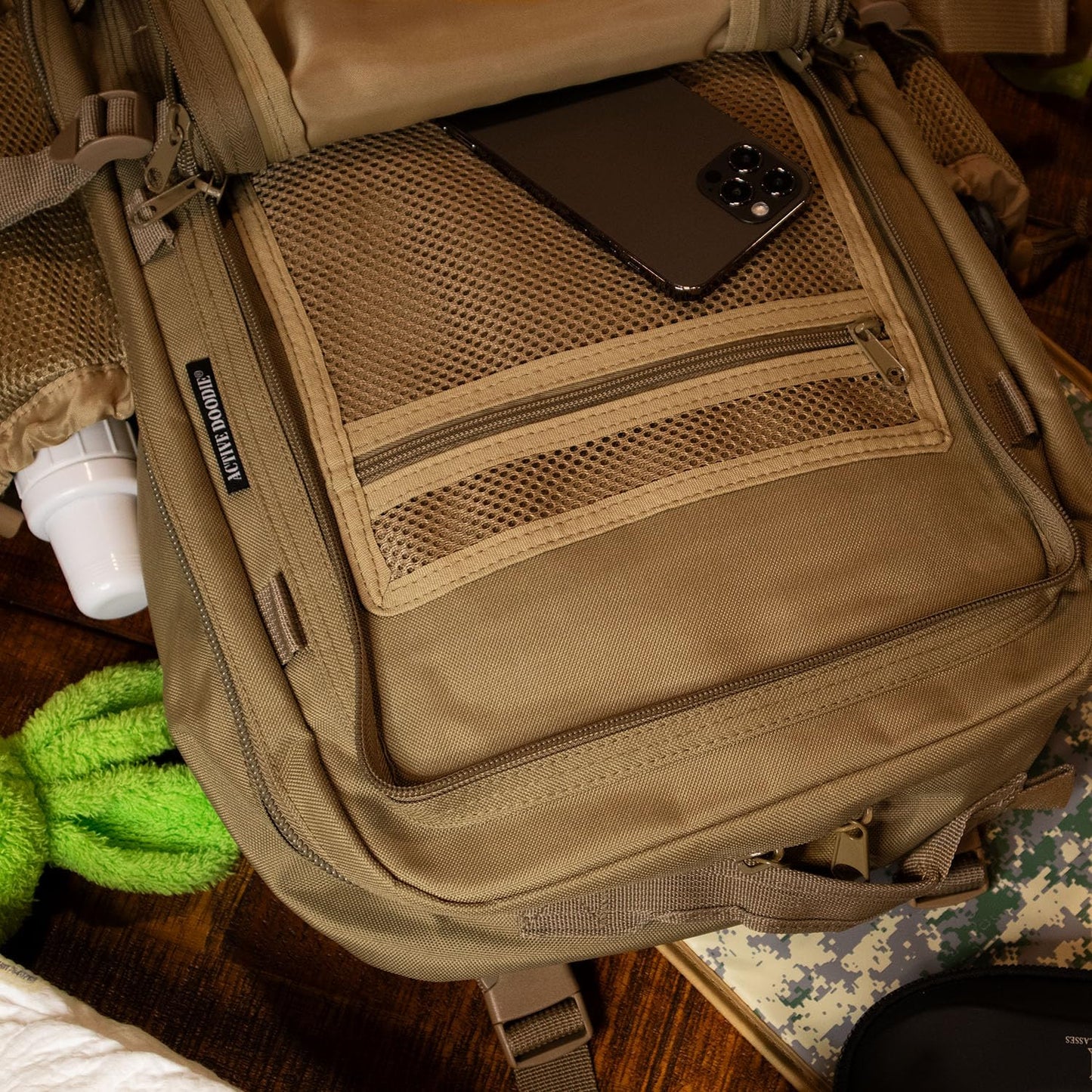 Dad Diaper Bag for Men with Removable Patches, Waterproof Tri-fold Changing Pad, Insulated Pouches, Molle Webbing, YKK Zippers, Black