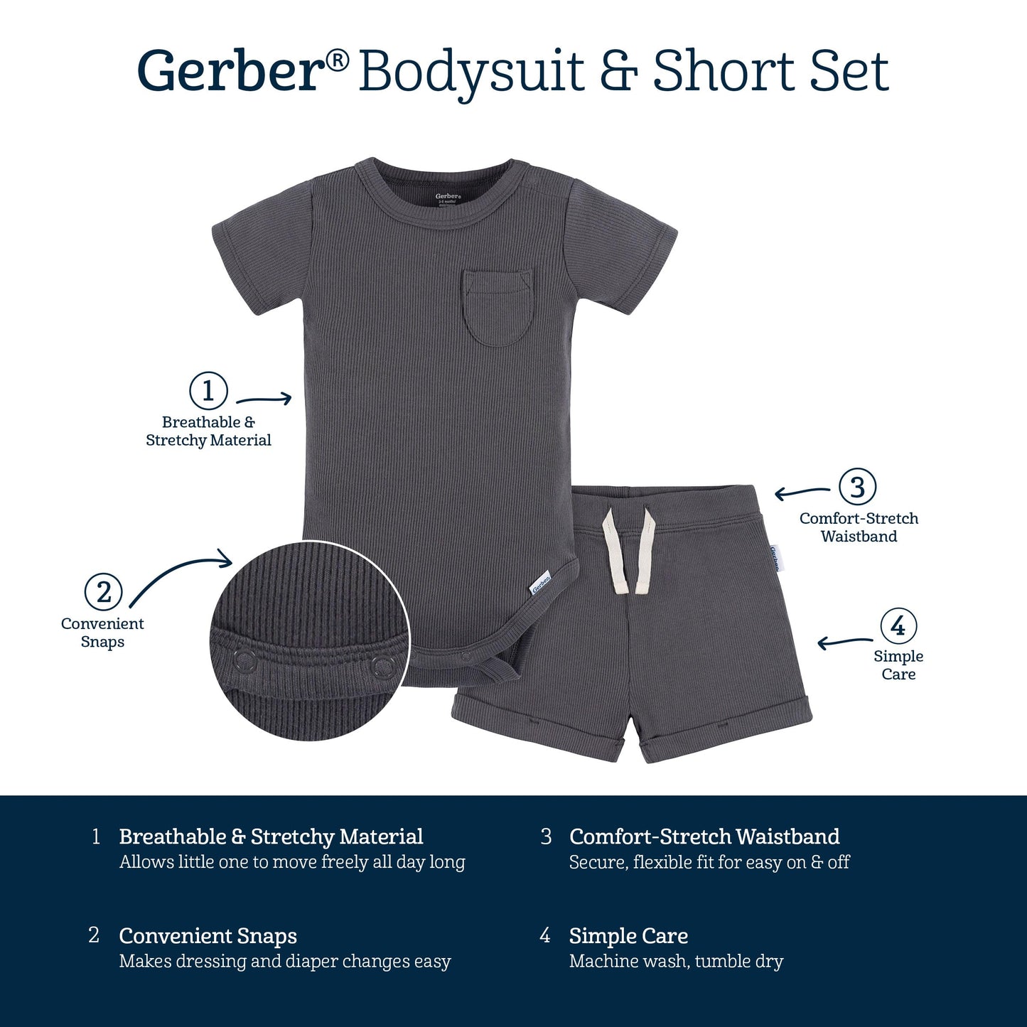 Gerber Baby Bodysuit and Short Set