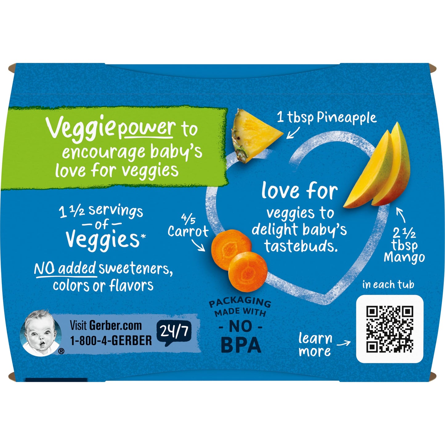 Gerber 2nd Foods Banana Blackberry Blueberry 4 Ounce Tubs, 2 Count (Pack of 8)