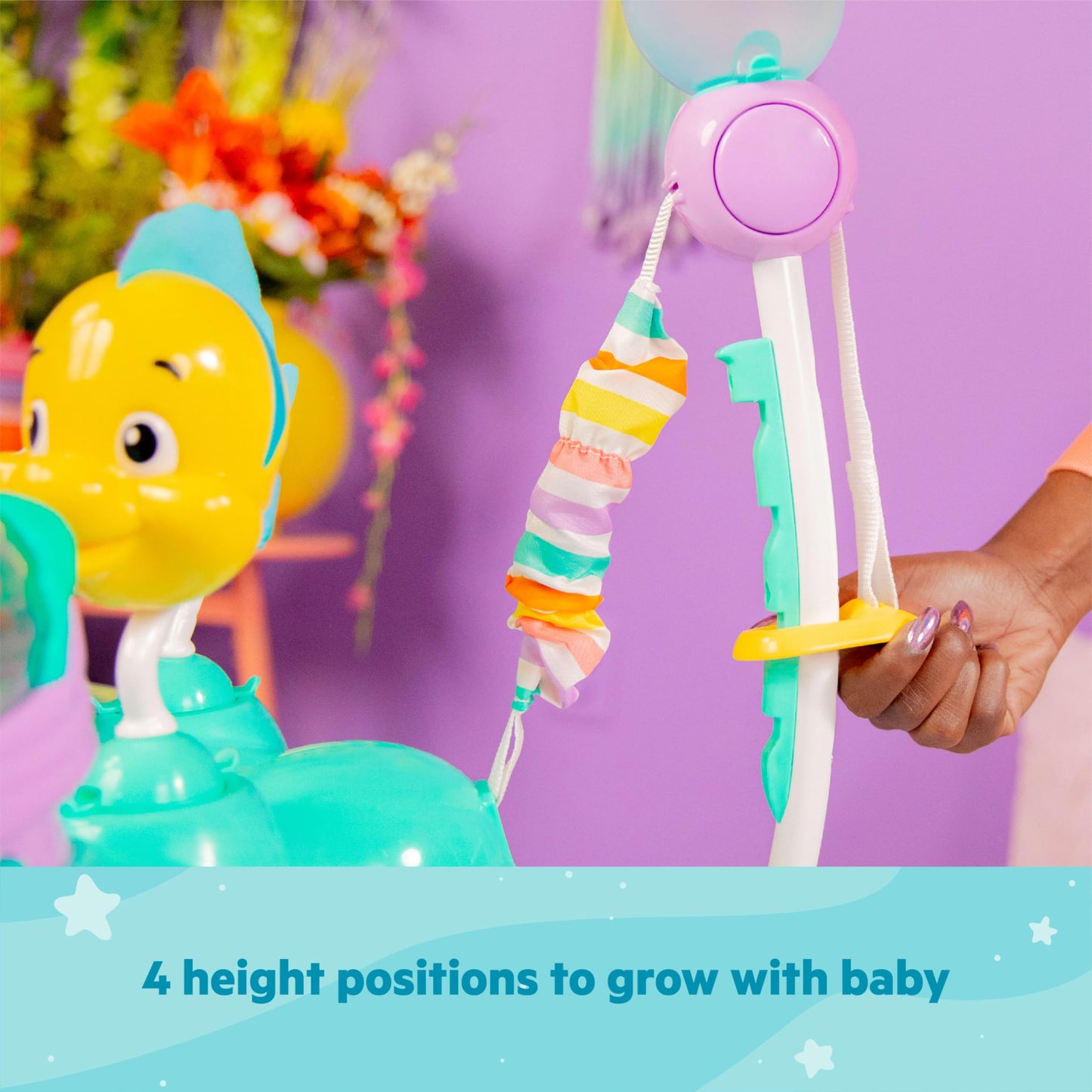 Bright Starts Disney Baby Finding Nemo Sea of Activities Baby Activity Center Jumper with Interactive Toys, Lights, Songs & Sounds, 6-12 Months (Blue)