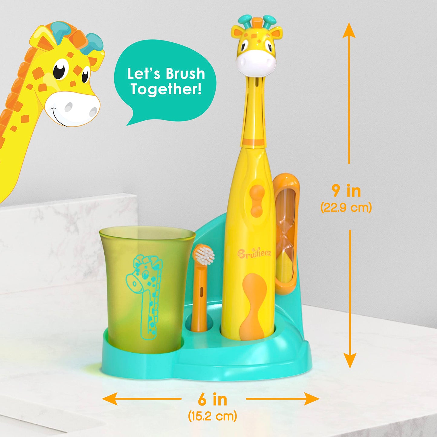 Brusheez Kids’ Electric Toothbrush Set - Safe & Effective for Ages 3+ - Parent Tested & Approved with Gentle Bristles, 2 Brush Heads, Rinse Cup, 2-Minute Timer, & Storage Base (Sparkle The Unicorn)
