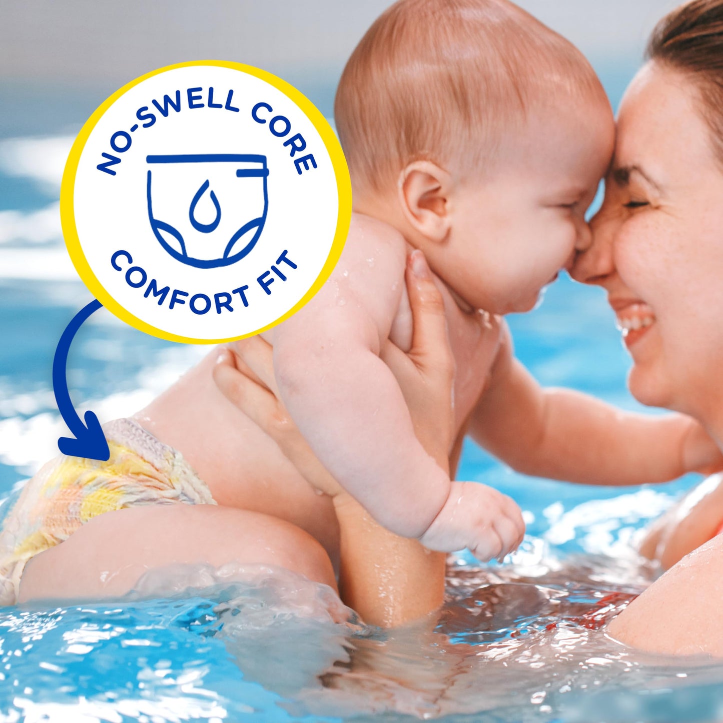 Pampers Swim Diapers - Splashers - Size 2-3, 20 Count, Gap-Free Disposable Baby Swimming Pants