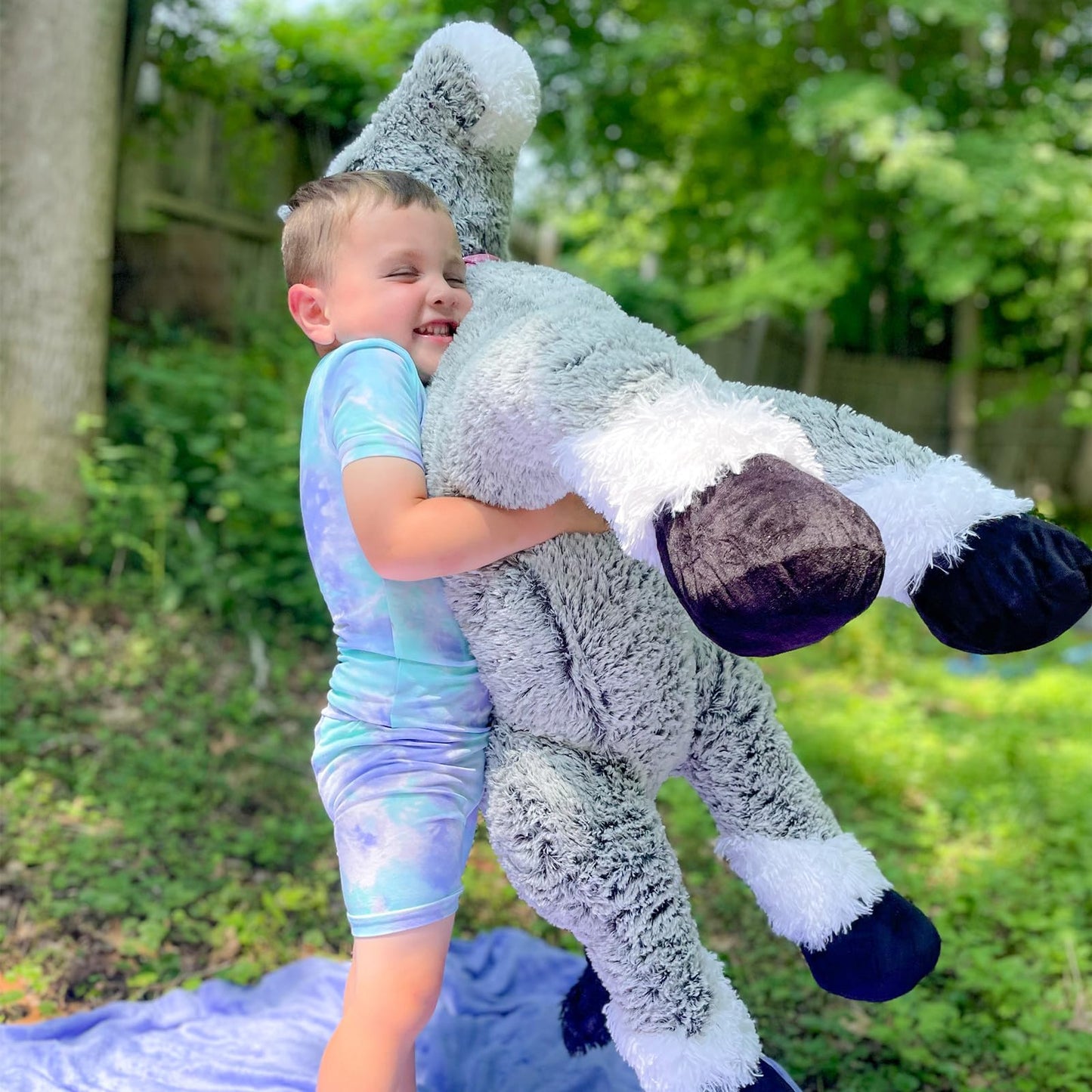 Tezituor 47 Inch Giant Horse Stuffed Animal, 4ft Realistic Chocolate Stuffed Horse Plush Toy, Hugging Soft Horse Pony Plush Pillow for Boys Girls,