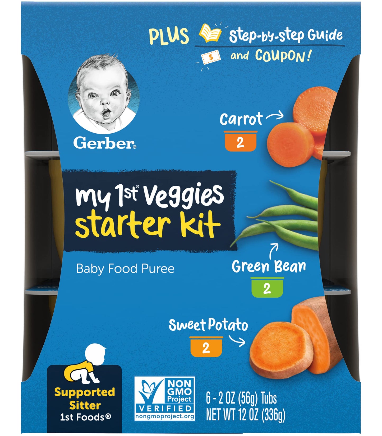 Gerber Organic Baby Food Starter Kit Variety Pack (Assorted Veggie, Pack of 4)