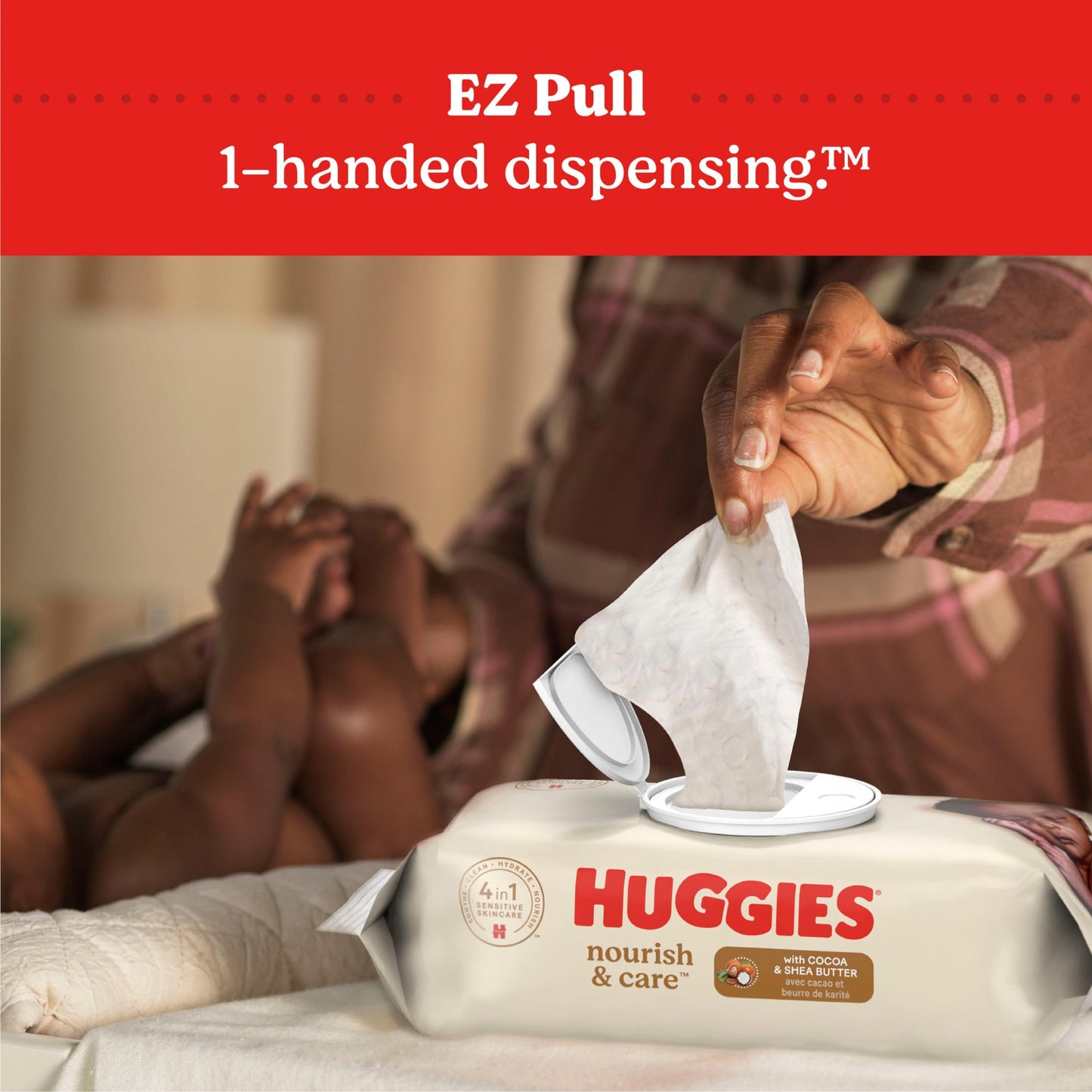 Huggies Nourish & Care Scented Baby Wipes, 3 Flip-Top Packs (168 Wipes Total)