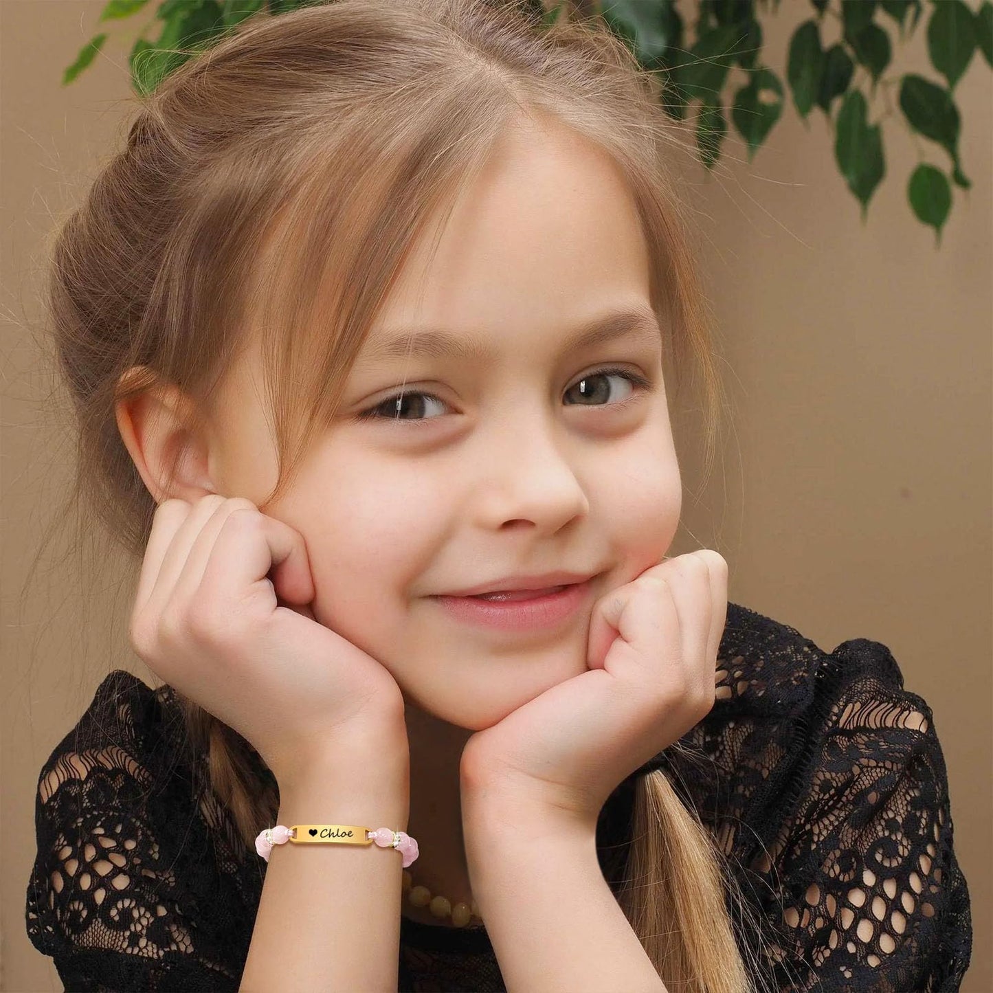 Personalized Baby Bar Bracelet : 18K Gold Plated Custom Name ID Plate Bracelet for Children Toddler from Mom, Engraved Kid Name for Daughter Son, New Born Birthday Gift,Adjustable,Nickel free