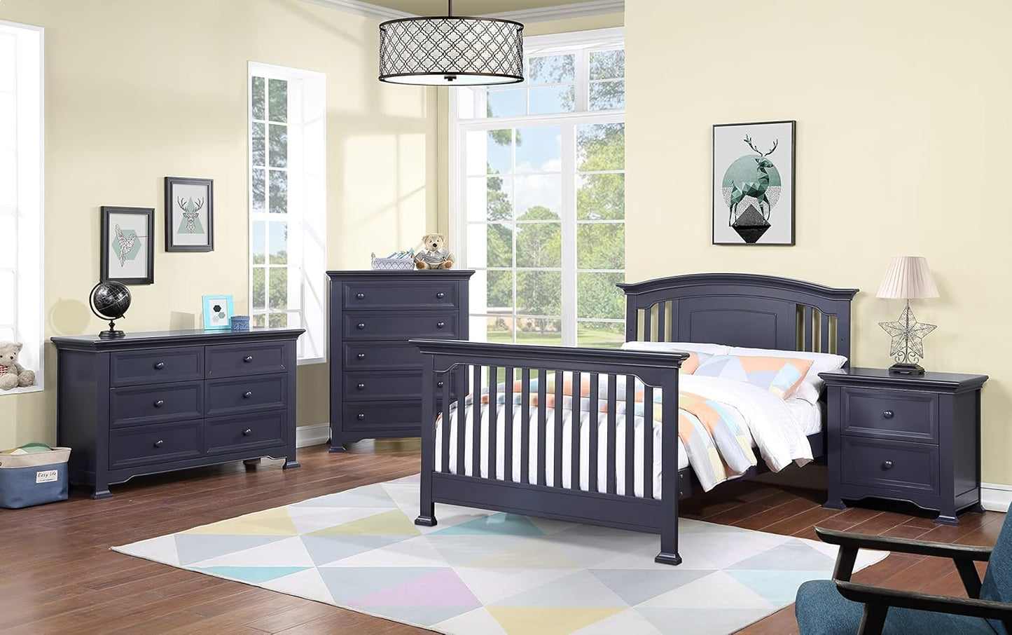 Centennial Medford 4-in-1 Convertible Crib Finished in Mystic Blue