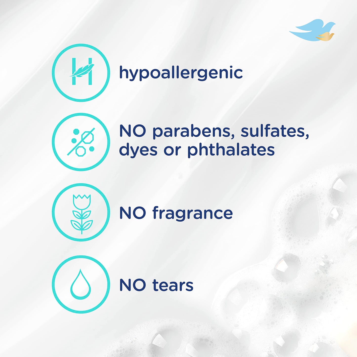 Baby Dove Sensitive Skin Care Baby Wash Fragrance Free Moisture For Baby Bath Time Fragrance Free and Hypoallergenic, Washes Away Bacteria 34 oz (Pack of 1)