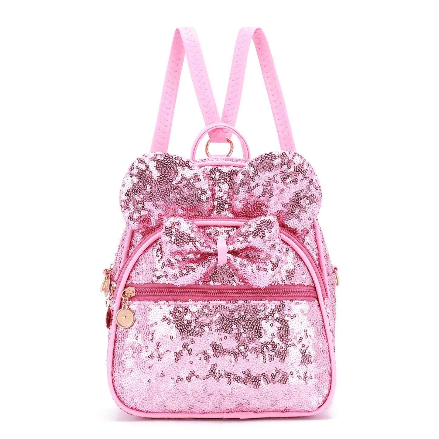KL928 Girls Bowknot Polka Dot Cute Mini Backpack Small Daypacks Convertible Shoulder Bag Purse for Women
