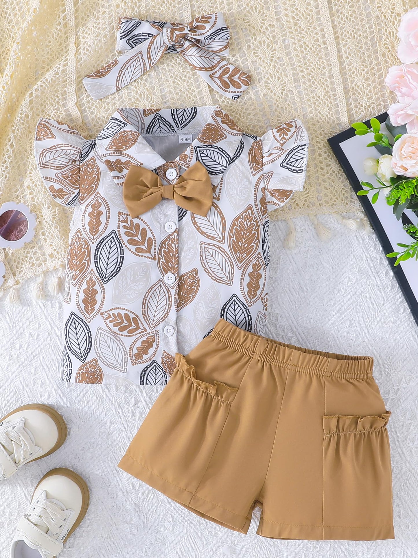 SUREPOCH Baby Girl Clothes Toddler Summer Embroidery Short Shirt Pant Girl Outfit Sleeveless Top Clothes Set