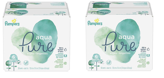 Pampers Baby Wipes Aqua Pure, 99% water-based wipes, Hypoallergenic and Unscented Infant Wipe, 896 Total (16 Flip-Top Packs)