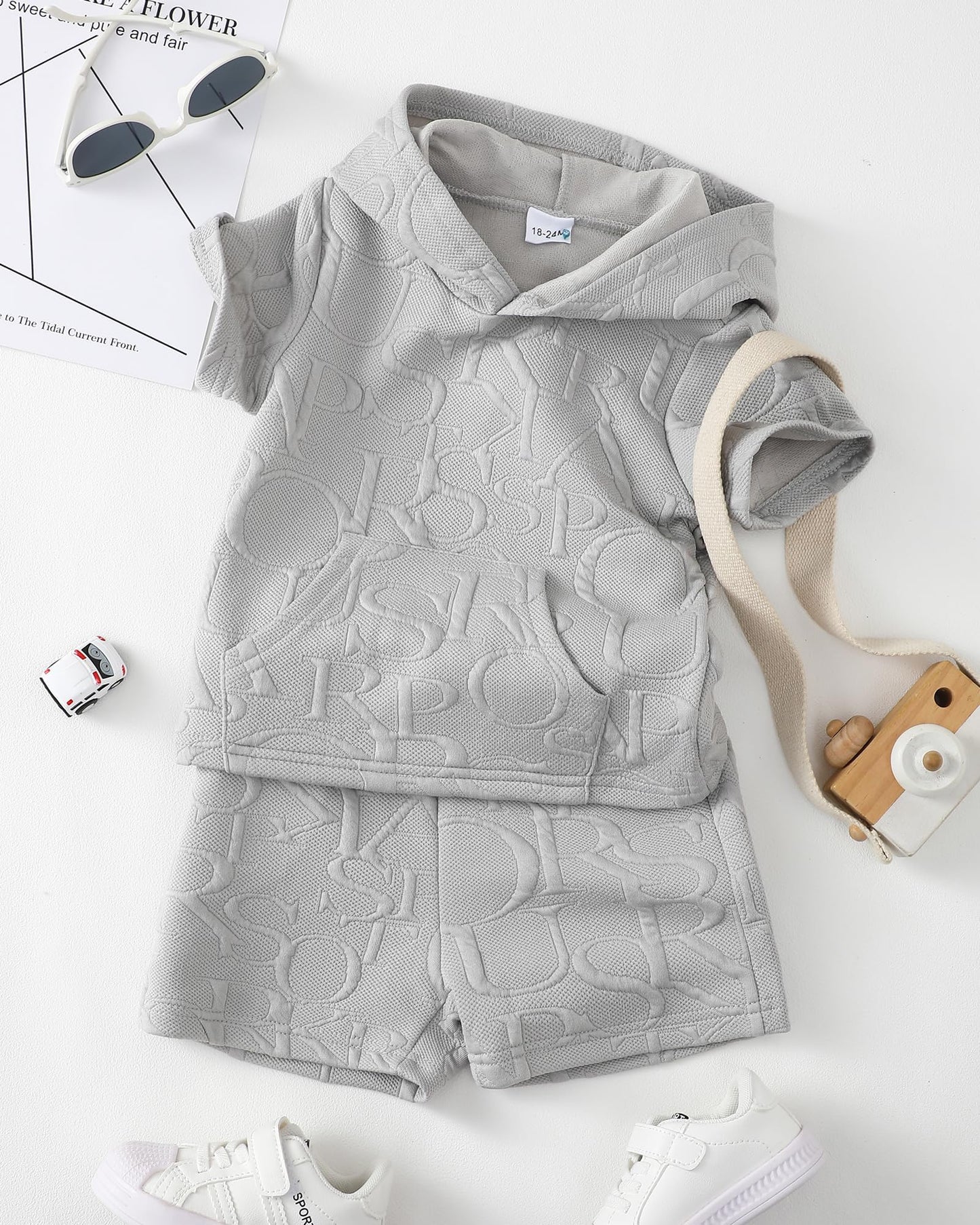 Toddler Baby Boy Clothes Summer Outfits Short Sleeve Hooded T Shirt Tops Casual Shorts Set 2Pcs Little Boy Clothes