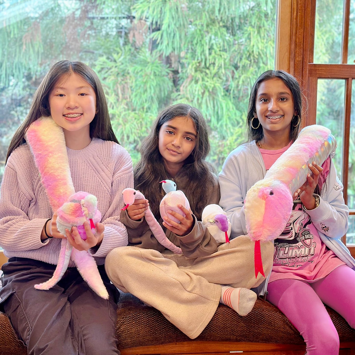 MorisMos Snake Stuffed Animals Plush Toy 120 Inch Giant Snake Plush with Babies Stuffed Snake Toys for Kids Plush Party Decorations Favors Prank Props, 4 Snake Babies, 3 Snake Eggs