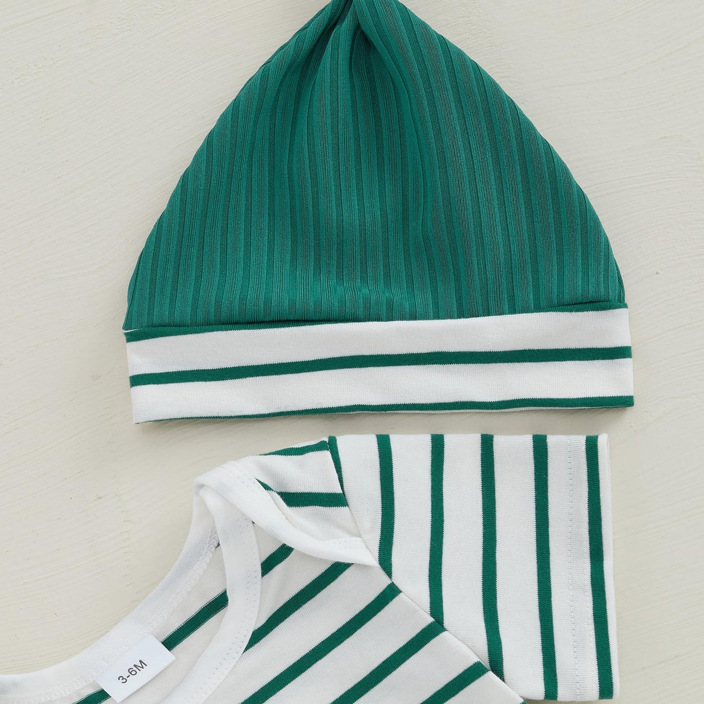Newborn Baby Boy Summer Clothes Stripe Short Sleeve Romper Suspender Pants Hat 3Pcs Set Cute Coming Home Outfit