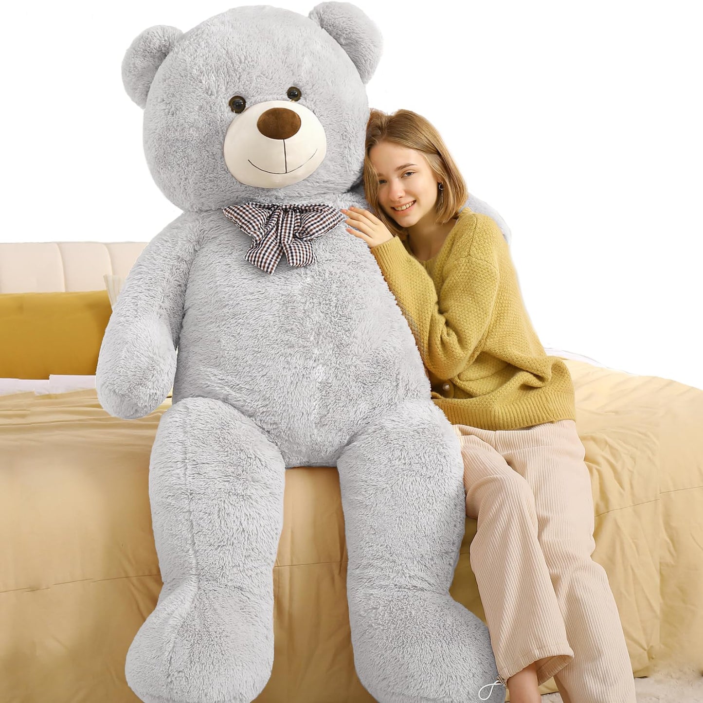 51 inch Big Teddy Bear Cute Giant Stuffed Animals Soft Plush Toy for Girlfriend Kids for Birthday Christmas Valentine's Day