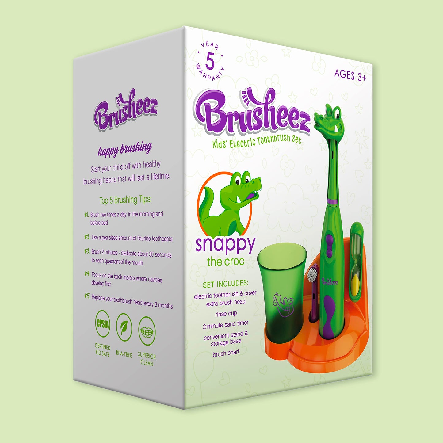 Brusheez Kids’ Electric Toothbrush Set - Safe & Effective for Ages 3+ - Parent Tested & Approved with Gentle Bristles, 2 Brush Heads, Rinse Cup, 2-Minute Timer, & Storage Base (Sparkle The Unicorn)