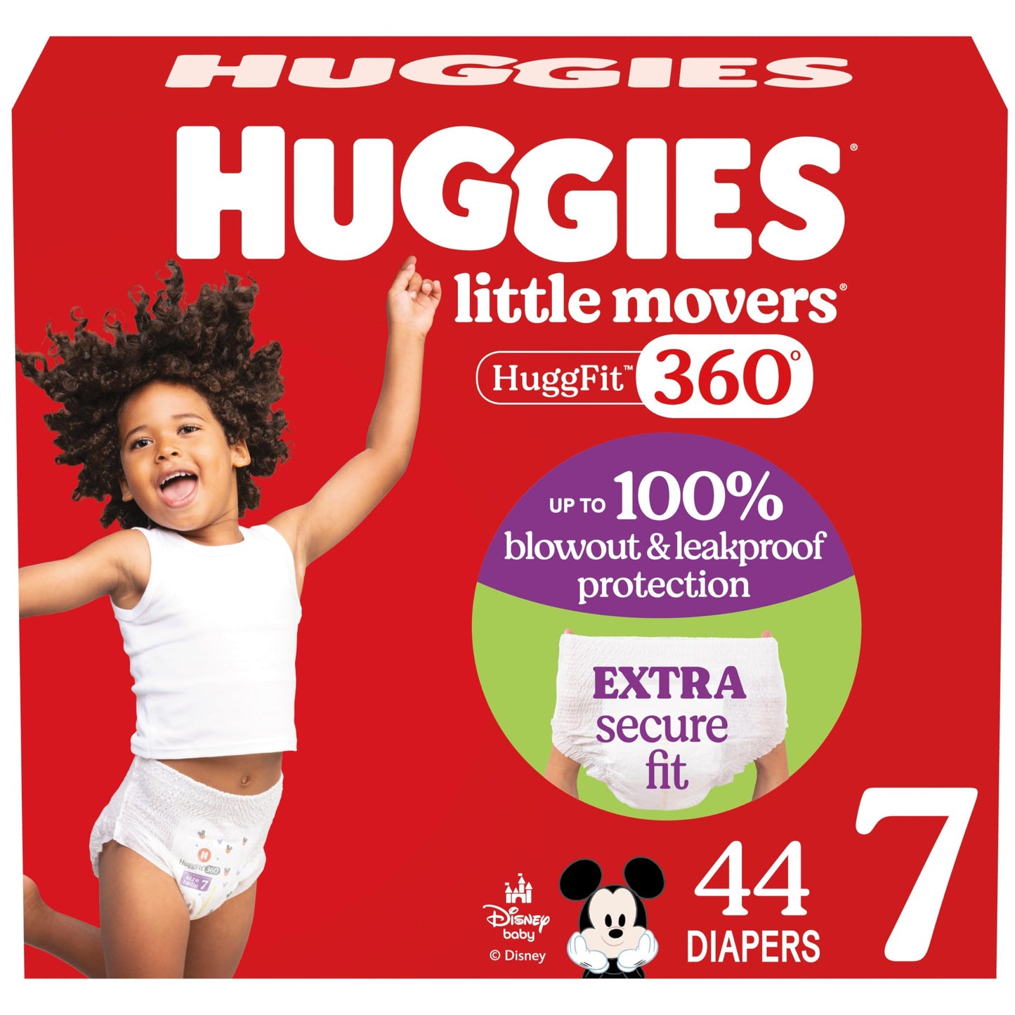 Huggies Size 4 Baby Diapers, Little Movers HuggFit 360° Baby Diapers with 360° Waistband, Size 4 (22-37 lbs), 144 Count, Packaging May Vary