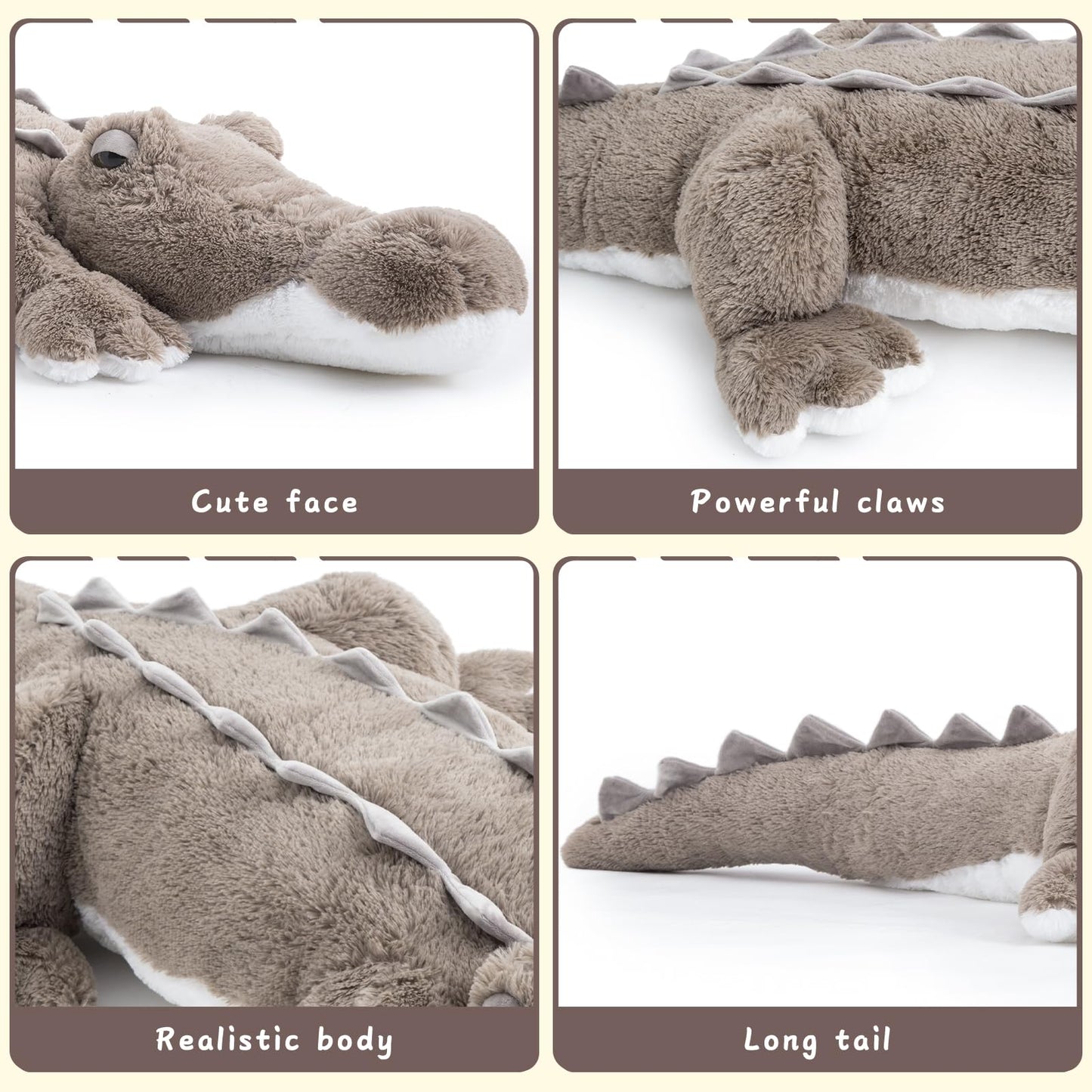 MorisMos Giant Alligator Stuffed Animal, 67inch Soft Large Alligator Plush Toy, Big Stuffed Crocodile Gifts for Kids Boys Girls