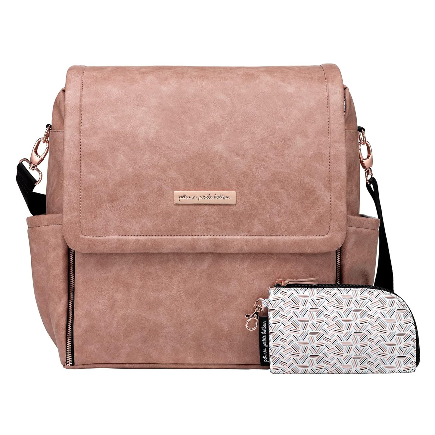 Petunia Pickle Bottom Boxy Backpack, Diaper Bag, Stylish Baby Bag, Spacious Backpack, On-The-Go Moms, Dusty Rose Leatherette