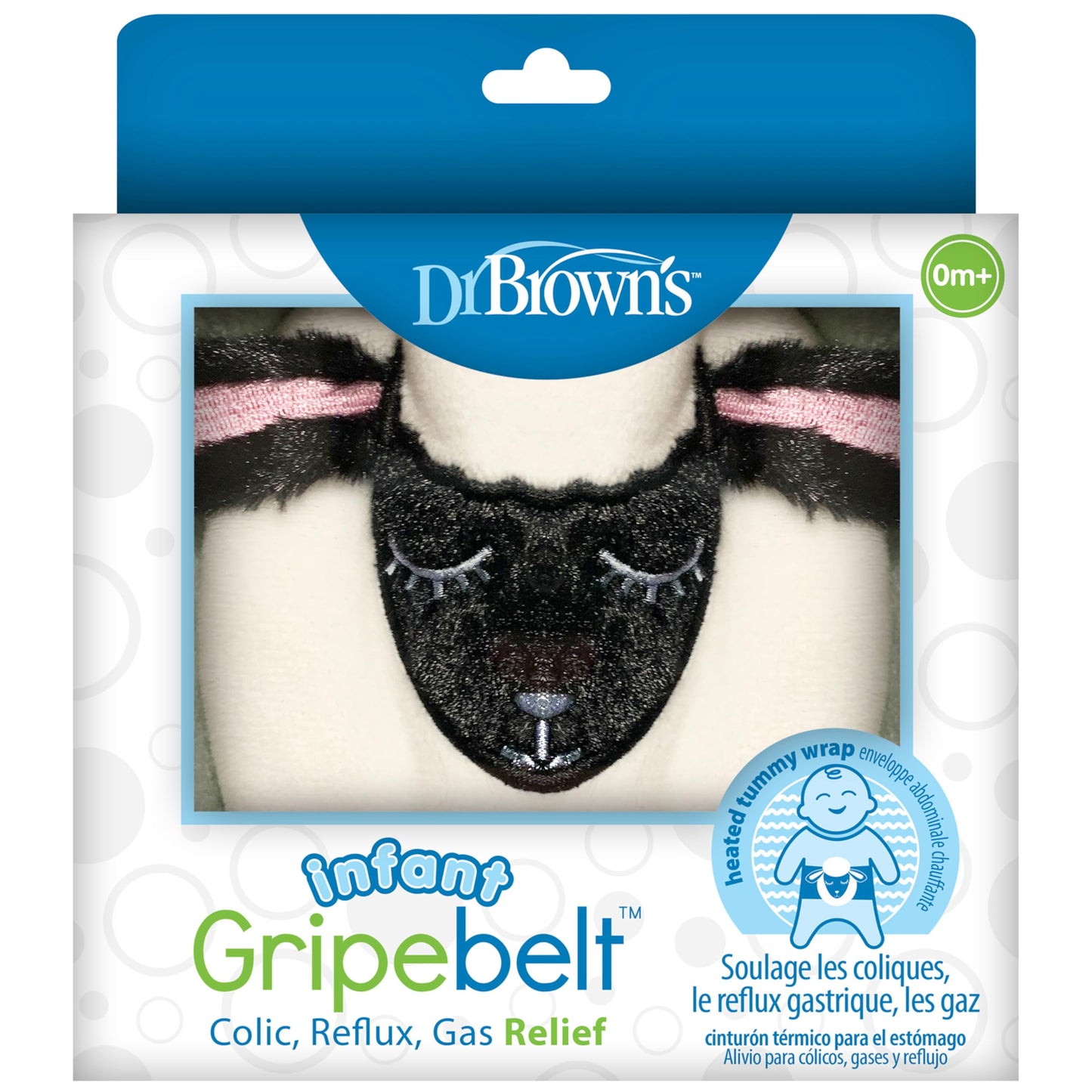 Dr. Brown's Infant Gripebelt Heated Belly Band, Soothe Baby's Tummy with Gentle Warmth and Compression, Hedgehog, 0m+
