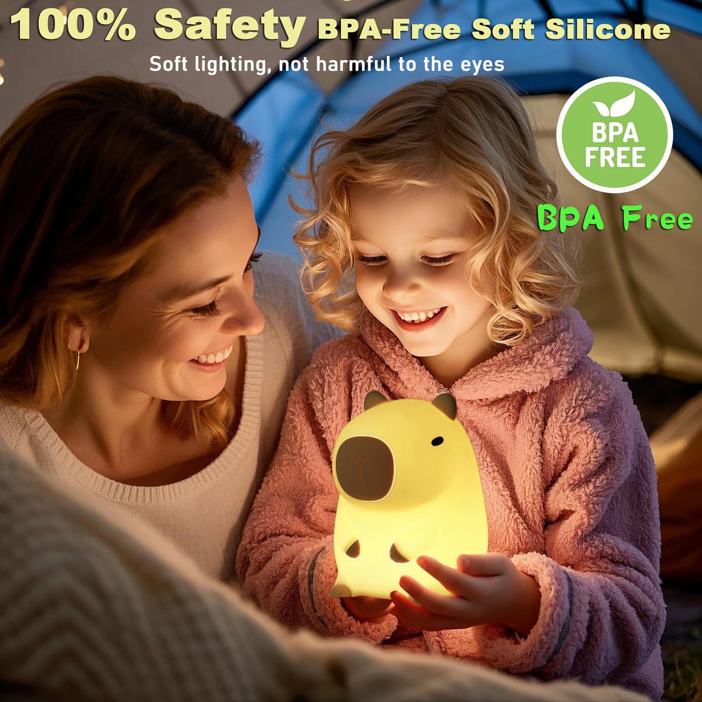HAPPYBAG Axolotl Night Light,Cute Axolotl lamp Gifts for Kids,Dimmable Silicone Animal Nursery Night Light,Kawaii Rechargeable Bedside Touch Lamp,Room Decor Axolotl Light