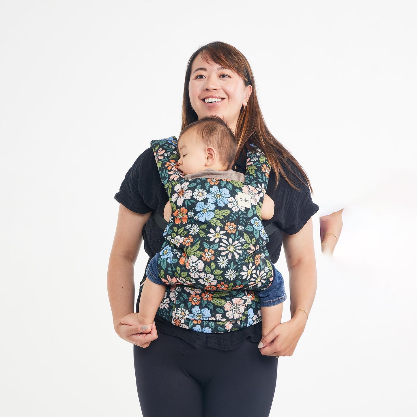 Baby Tula Explore Linen Baby Carrier 7 – 45 lb, Adjustable Newborn to Toddler Carrier, Multiple Ergonomic Positions Front and Back, Breathable and [Natural – Explore + Linen, Ash