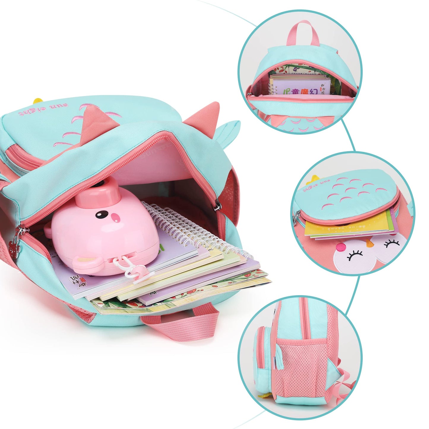 Toddler Backpack for 1-3 Year Old Girls & Boys Waterproof 3D Animal Cartoon Rabbit Design Kids Travel Backpack Lightweight Preschool Daycare Bag with Adjustable Straps(Little White Rabbit)