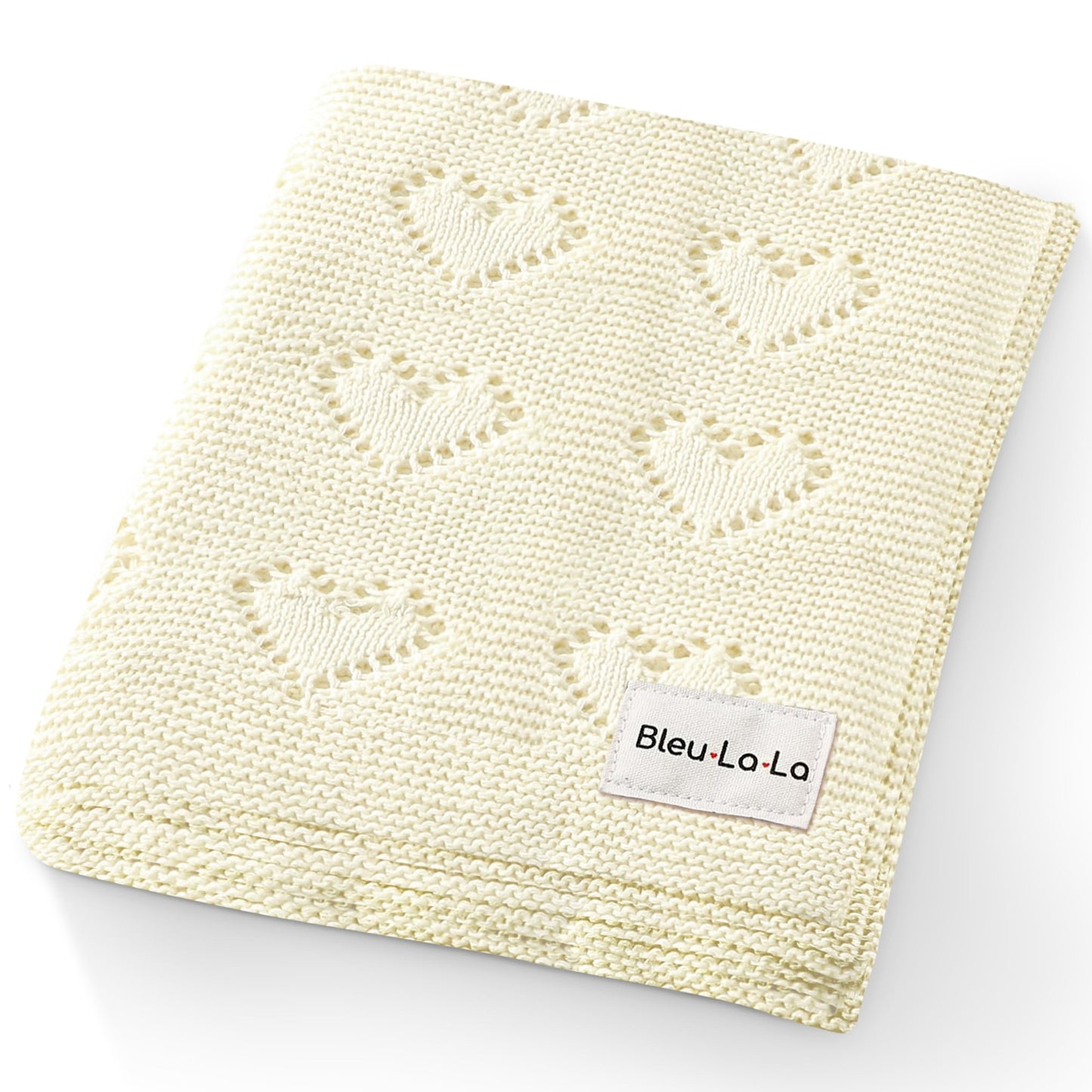 Swaddling Blanket for Girls - 100% Luxury Cotton Knit Heart Baby Blanket - Soft Warm Cozy Swaddle Receiving Stroller Crib Receiving Blanket for Newborns Infants & Toddlers (Pink, 0-2 Years)