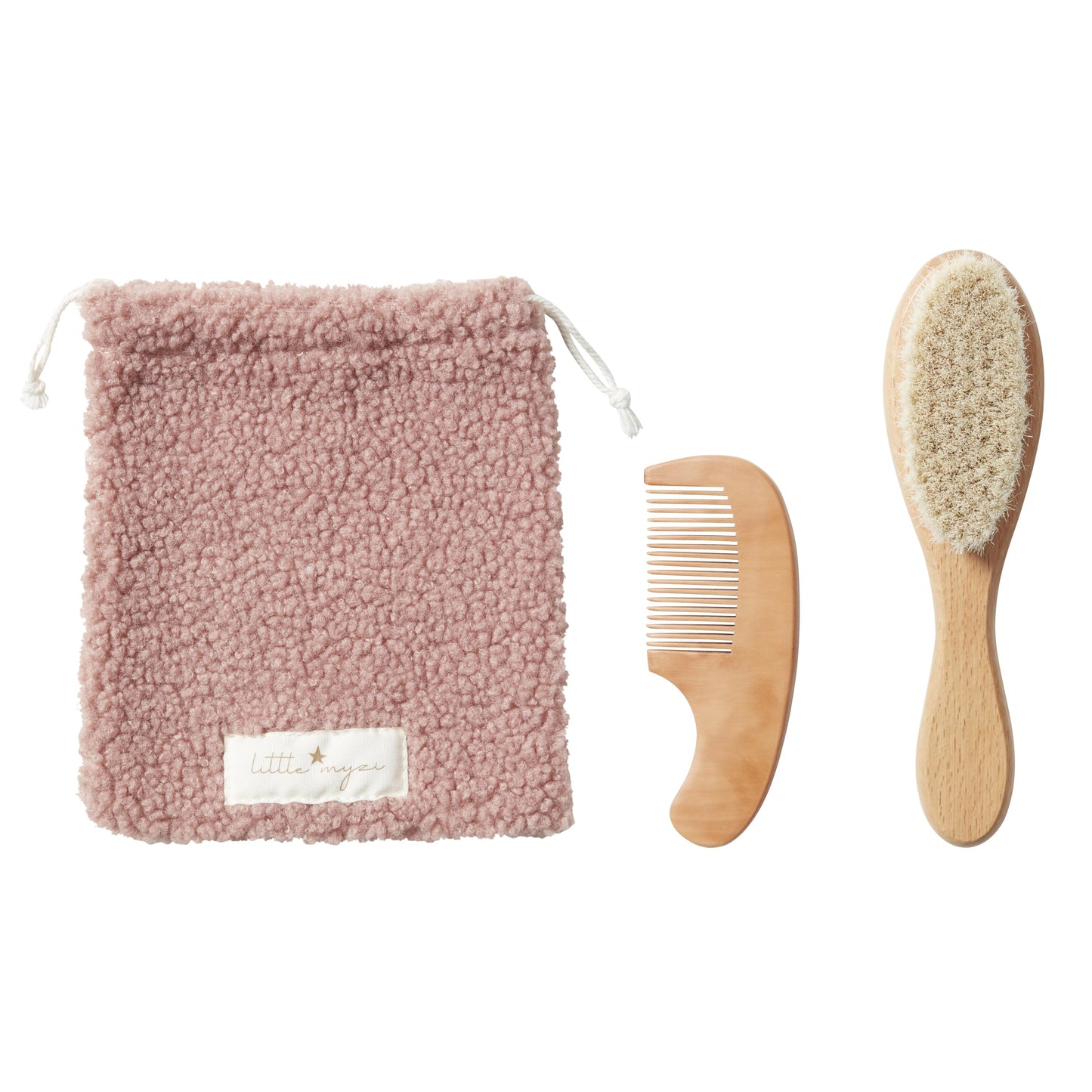 MYZI Baby Hair Brush Set – Soft Baby Brush Set for Newborns, Baby Comb and Brush Set Girl and Boy, Toddler Hair Brush and Toddler Comb - Baby Gift Set