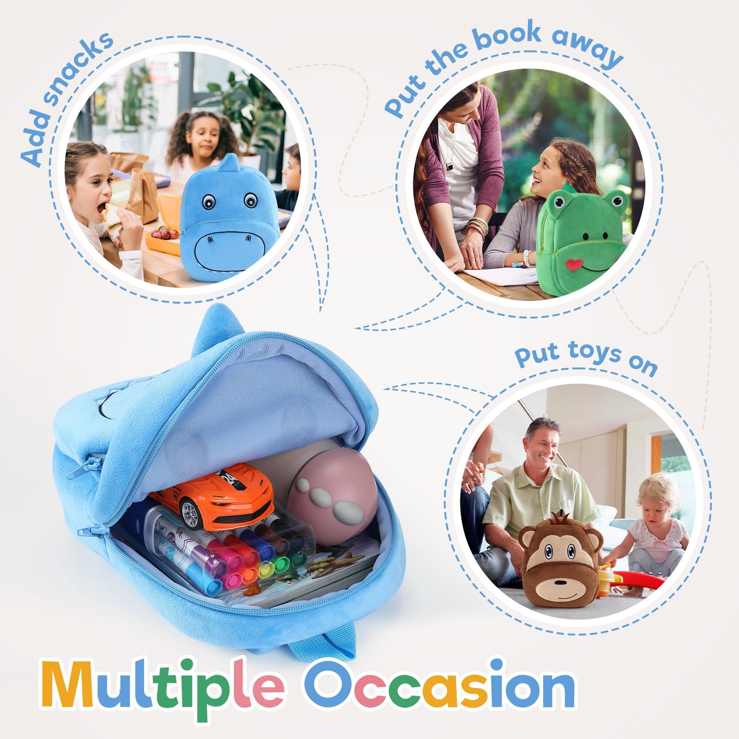 MICHLEY Toddler Backpack Plush Animal SchoolBag Cartoon Girls Travel Bag Mini Baby Daypack for Kids Kindergarten Pre School Bags, Cow