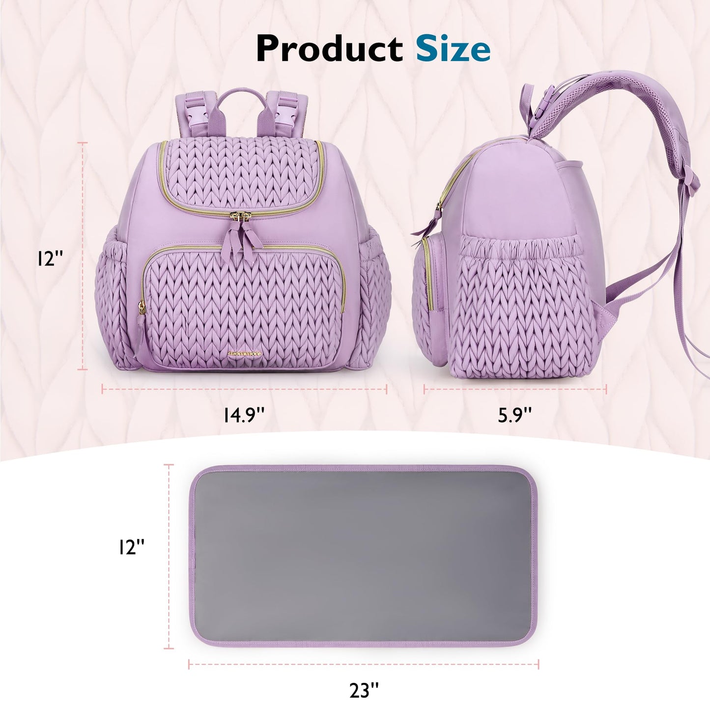 mommore Diaper Bag Small Diaper Backpack Stylish Baby Travel Backpacks with Insulated Pockets, Changing Pad, Stroller Straps