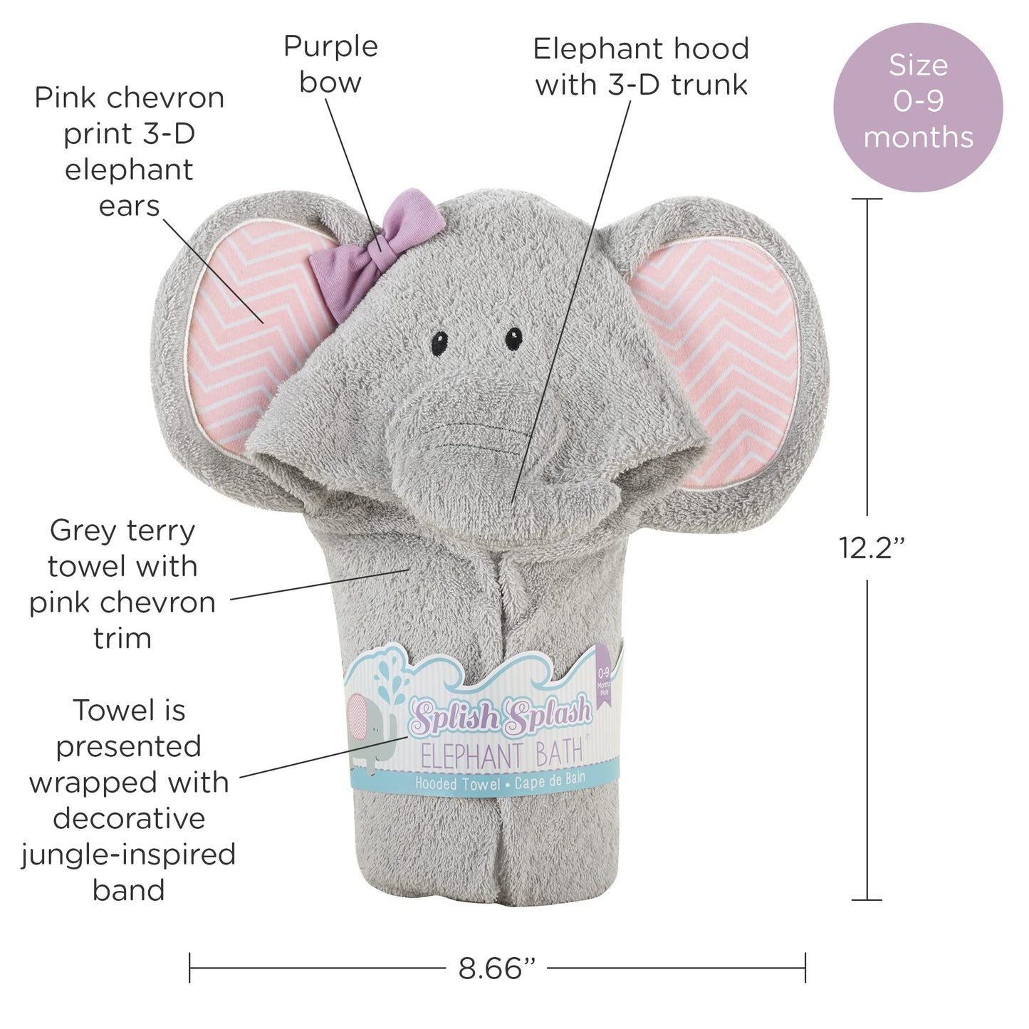 Baby Aspen "Utterly Adorable Cow Hooded Towel/Baby Robe, 0-9 Months
