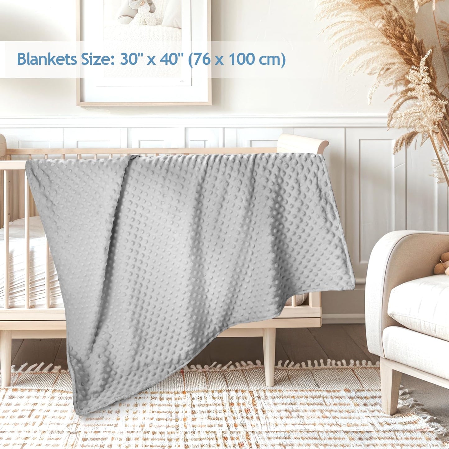 Baby Blanket for Girls, Soft Toddler Blanket 30 x 40 Inch, Newborn Blankets for Nursery, Stroller, Toddler Bed, Carseat, Double Layer, Pink