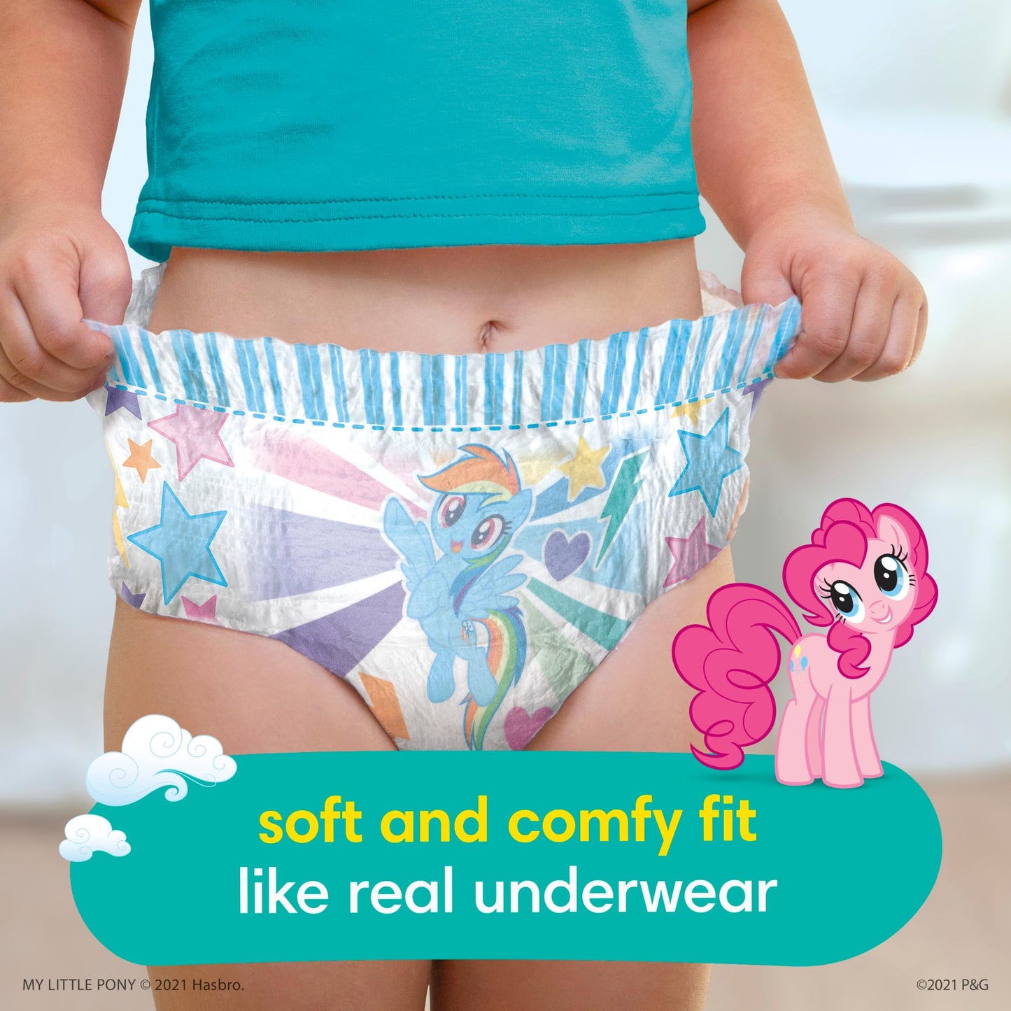 Pampers Training Pants - Easy Ups Girls & Boys - Size 5T-6T, 84 Count, Easy Pull Up & Down Design, My Little Pony Potty Underwear (Packaging May Vary)