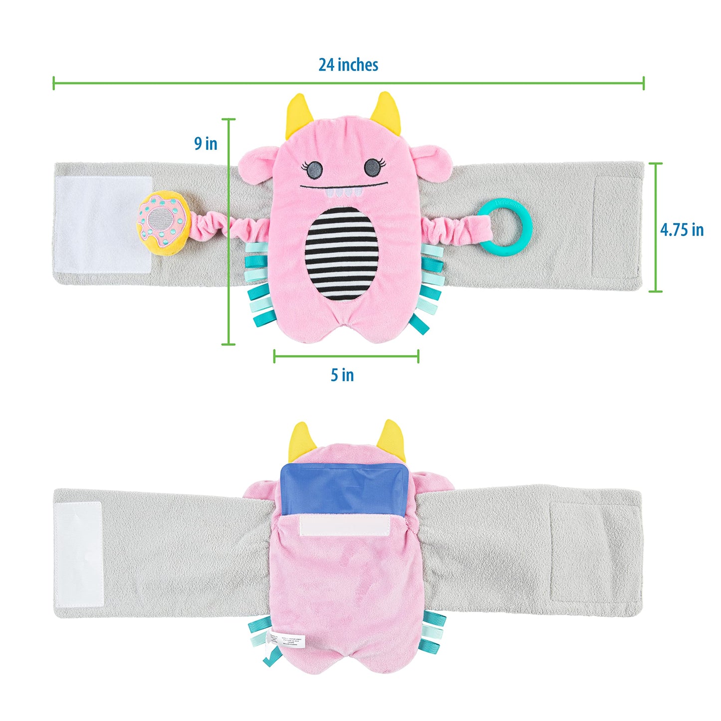 Dr. Brown's Infant Gripebelt Heated Belly Band, Soothe Baby's Tummy with Gentle Warmth and Compression, Hedgehog, 0m+