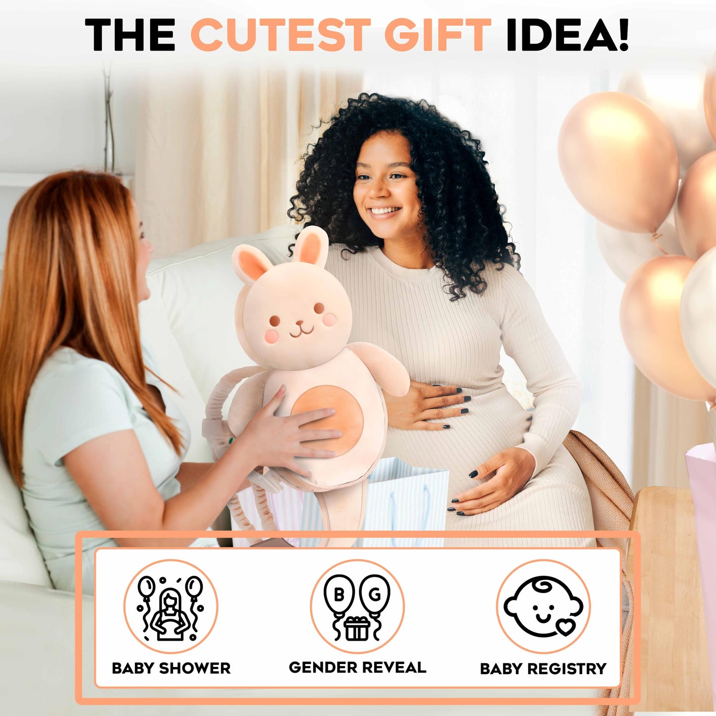 100% Cotton Non-Toxic Hypoallergenic Baby Backpack Head Protection Pillow, Full Head Coverage, Baby Head Pillow for Falling, Secure, Durable, Fox (Orange)