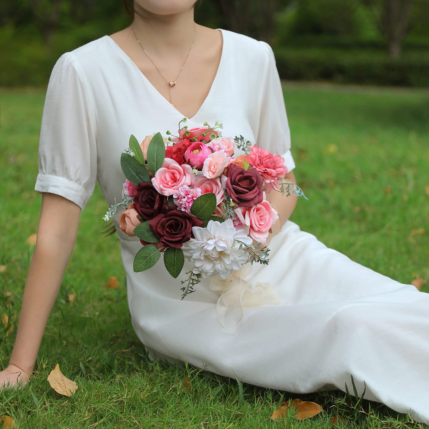 Artificial Flowers Combo, Fake Flowers for DIY Tables Centerpieces Baby Shower Bridal Shower Wedding Bouquet Arrangements Party Candle Holder Cake Decor Flower Home Decorations