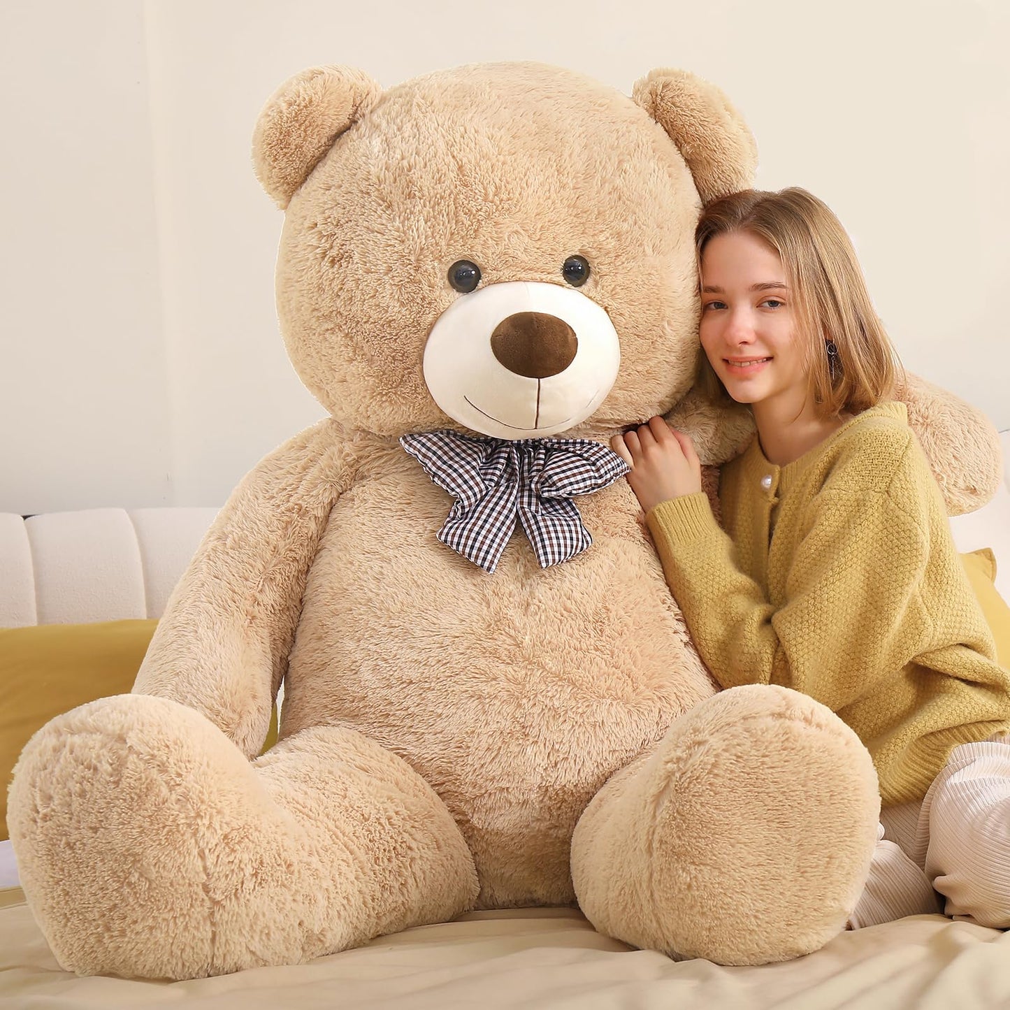51 inch Big Teddy Bear Cute Giant Stuffed Animals Soft Plush Toy for Girlfriend Kids for Birthday Christmas Valentine's Day