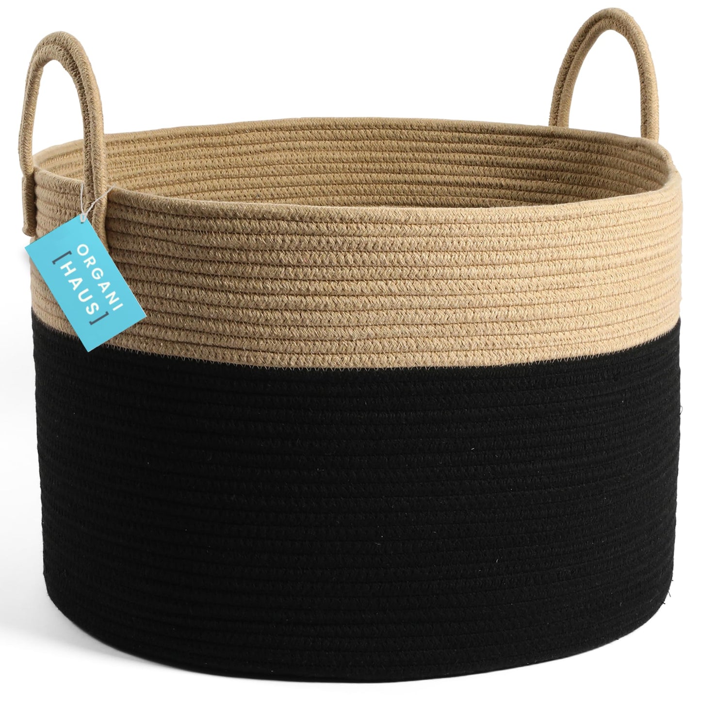 OrganiHaus Large Blanket Basket for Living Room 20x13, Rainbow Rope Basket for Classroom Organization, Toy Storage Basket, Woven Kids Laundry Basket, Baby Toy Box, Cute Storage Basket, Nursery Hamper