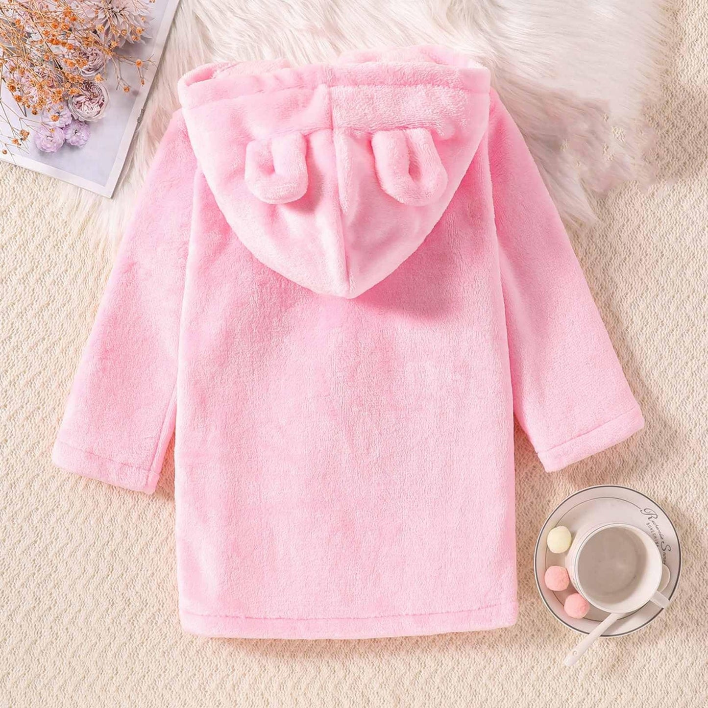 Toddler Unisex Baby Rđ¨be Hooded Fleece Bathrđ¨be and Towel for Kids Boys Girls Plush Flannel Bathrđ¨be Warm Winter