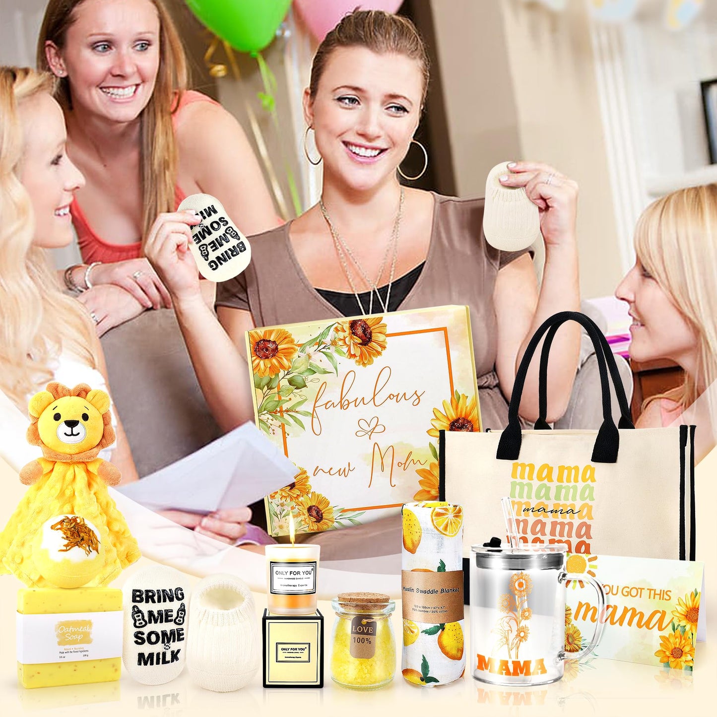 New Mom Gifts & Baby Girl Gift Set for Newborn,12PCS Baby Shower Gifts, Newborn Baby Girl Gifts,Pregnancy Gifts for Expecting Mom,New Mom Care Package After Baby, Pregnancy Gifts for Women and Baby