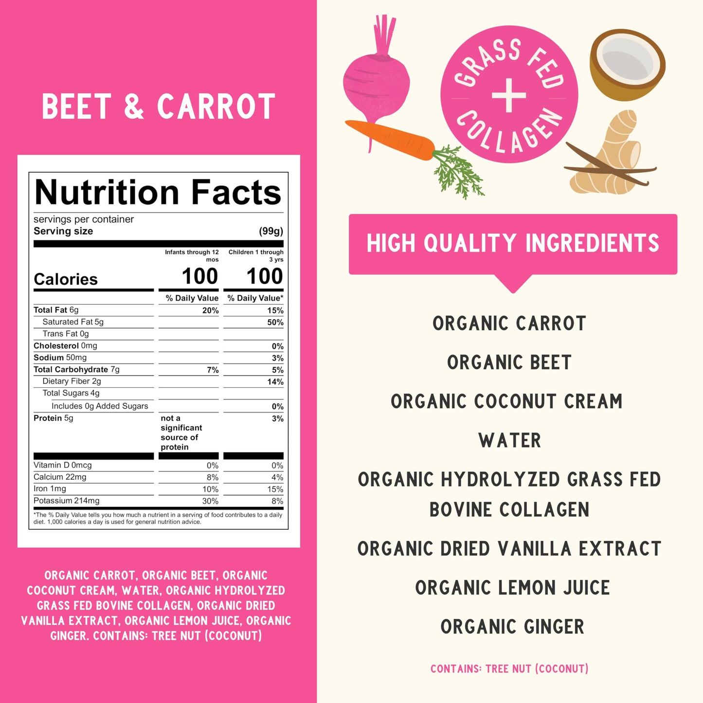 Serenity Kids 6+ Months Dairy-Free Smoothie Baby Food | USDA Organic | Grass Fed Collagen Protein | 3.5 Ounce BPA-Free Pouch | Berry Butternut | 12 Count