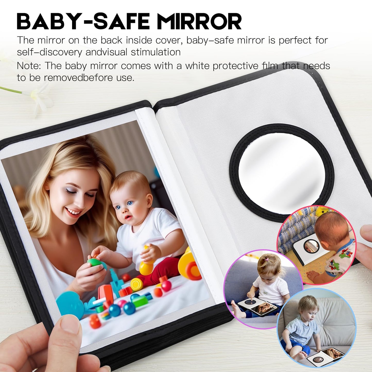 Baby's My First Photo Album for Baby Holds 21 4x6 Photos, Baby Photo Album Soft Cloth Family Book, My First Family Album for 4x6 Baby Shower Kids Toddlers Family Pictures, Toddler Photo Album (Blue)